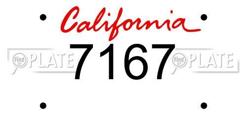 7167 California License Plate