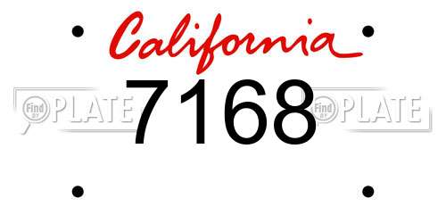 7168 California License Plate