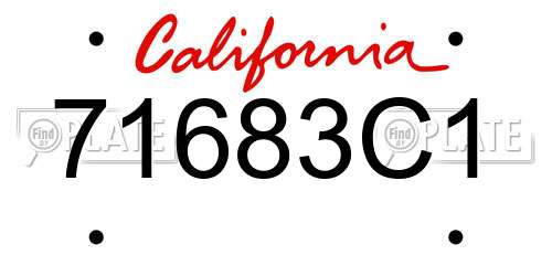 71683C1 California License Plate