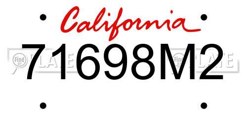 71698M2 California License Plate