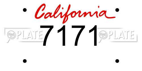 7171 California License Plate