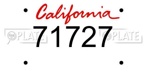 71727 California License Plate
