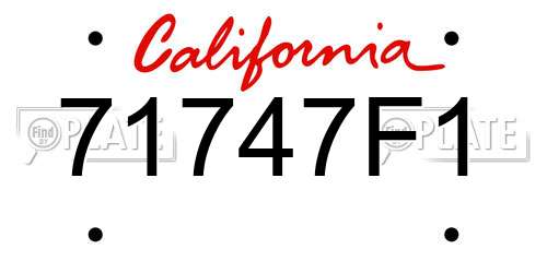 71747F1 California License Plate