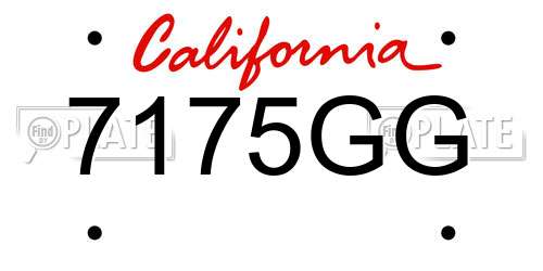 7175GG California License Plate