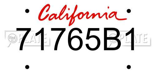 71765B1 California License Plate