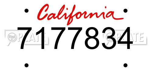 7177834 California License Plate