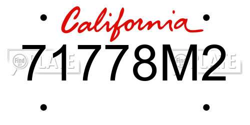 71778M2 California License Plate