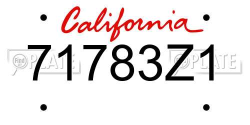 71783Z1 California License Plate