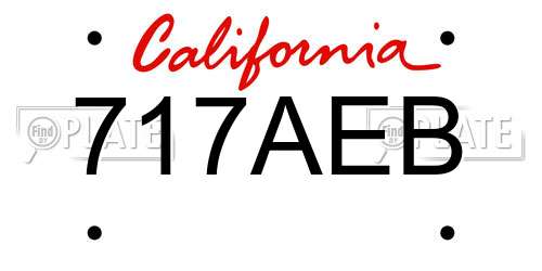 717AEB California License Plate