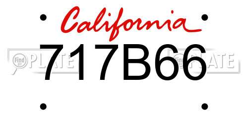 717B66 California License Plate