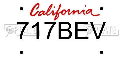 717BEV California License Plate