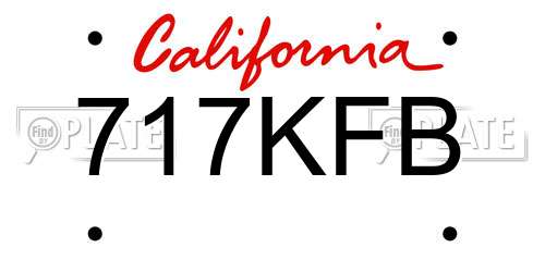 717KFB California License Plate