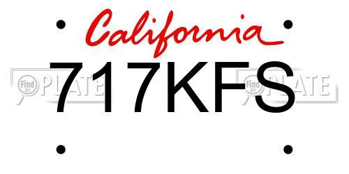 717KFS California License Plate