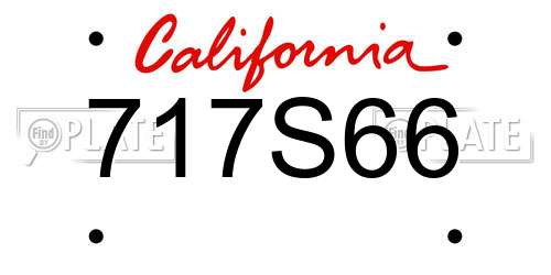 717S66 California License Plate