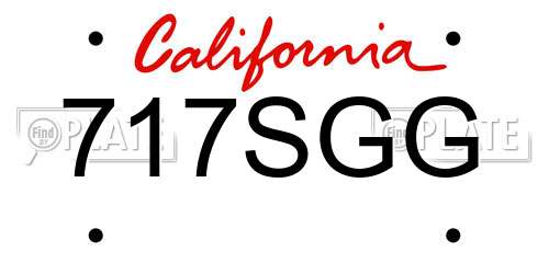717SGG California License Plate