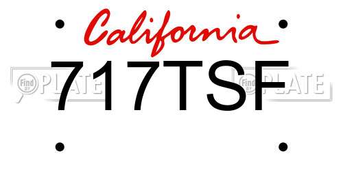 717TSF California License Plate