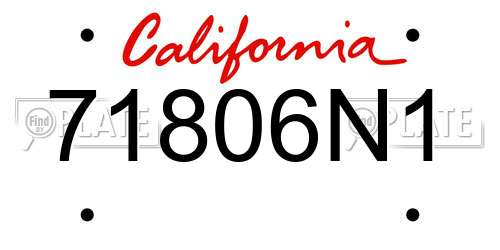 71806N1 California License Plate