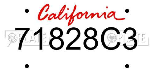 71828C3 California License Plate