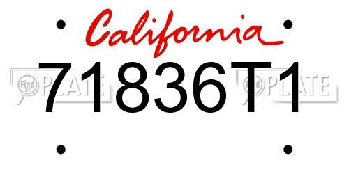 71836T1 California License Plate