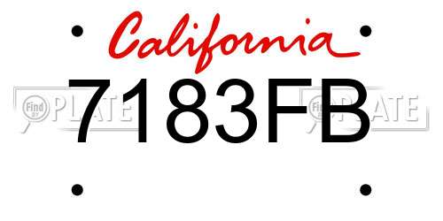 7183FB California License Plate