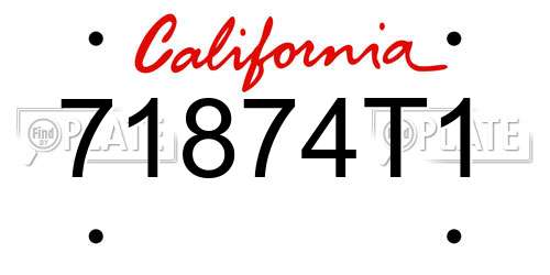 71874T1 California License Plate