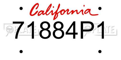 71884P1 California License Plate