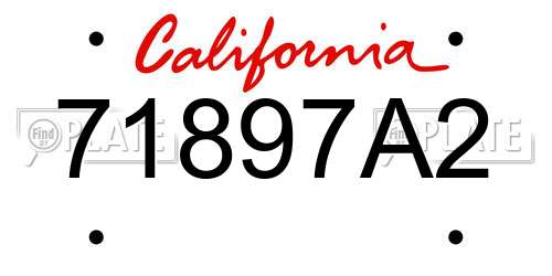 71897A2 California License Plate