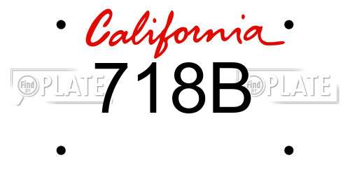 718B California License Plate