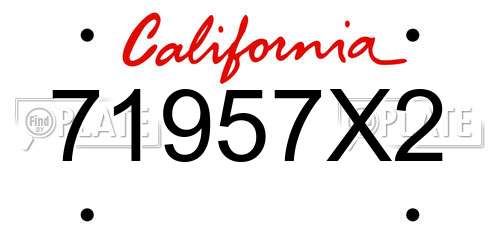 71957X2 California License Plate