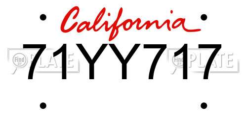 71YY717 California License Plate