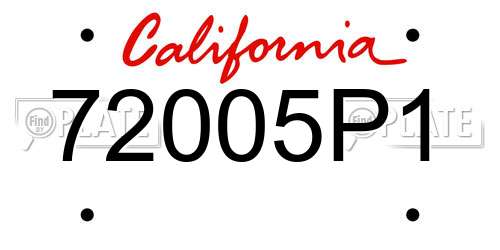 72005P1 California License Plate