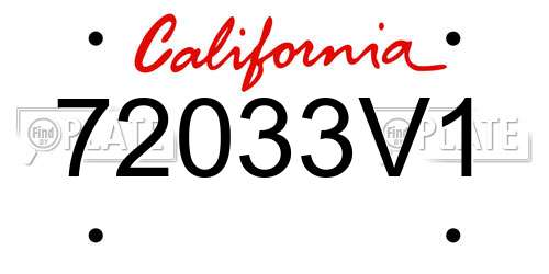 72033V1 California License Plate