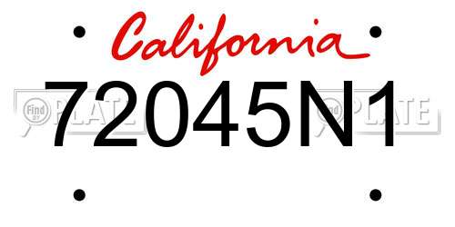 72045N1 California License Plate