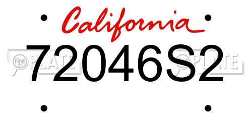 72046S2 California License Plate