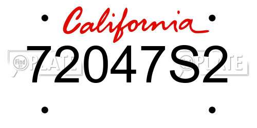 72047S2 California License Plate