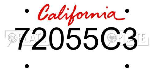 72055C3 California License Plate