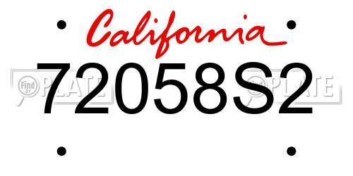 72058S2 California License Plate
