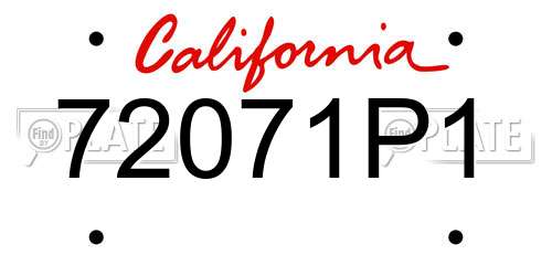 72071P1 California License Plate