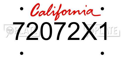 72072X1 California License Plate