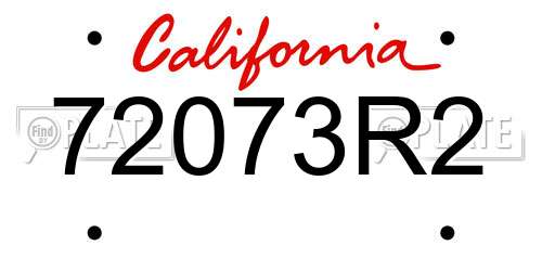 72073R2 California License Plate