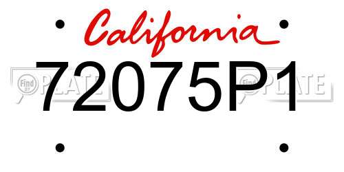 72075P1 California License Plate