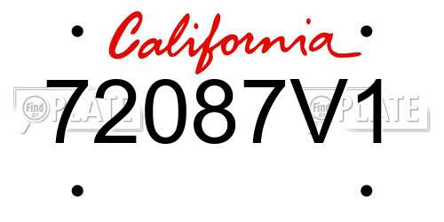 72087V1 California License Plate