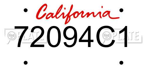 72094C1 California License Plate