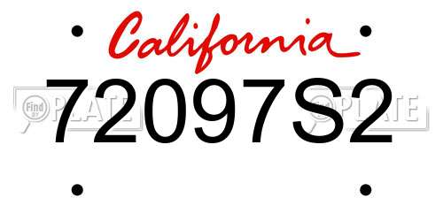 72097S2 California License Plate