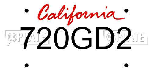 720GD2 California License Plate
