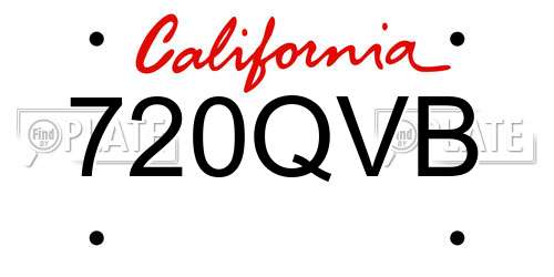 720QVB California License Plate