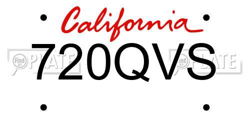 720QVS California License Plate