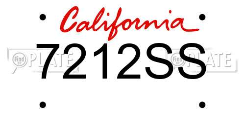7212SS California License Plate