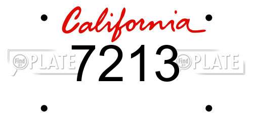 7213 California License Plate