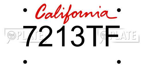 7213TF California License Plate